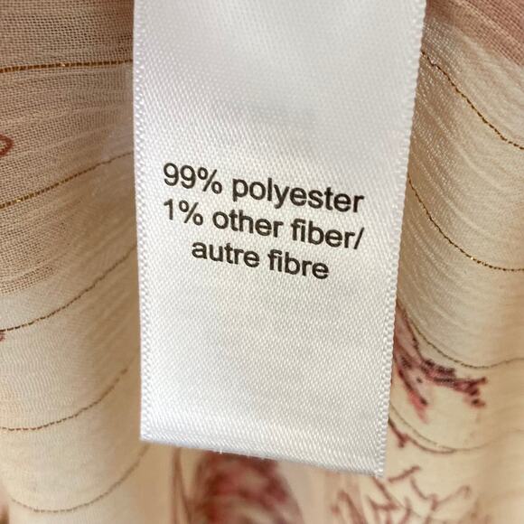 MAURICES Floral Kimono Sheer Open Front XL Cream Mauve Pink Boho Lightweight - Picture 6 of 6